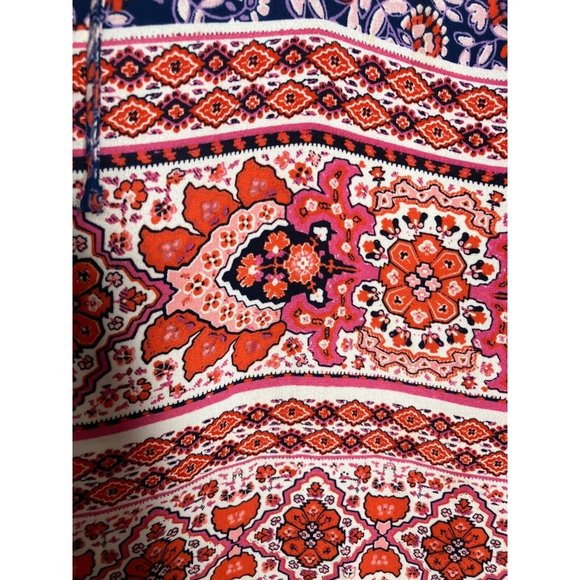 Gap Women's Medium Blue Red Sleeveless Floral Blouse - Picture 7 of 11